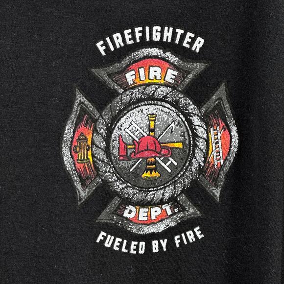 Howitzer Firefighter Always Ready T Shirt Mens Size XXL 2XL Black Back Print - Picture 4 of 8